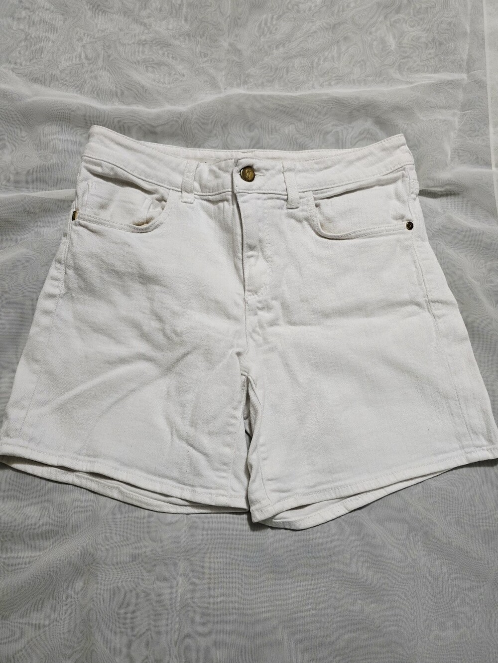 Anthropologie Pilcro & The Letterpress Script Jean Denim Shorts White
